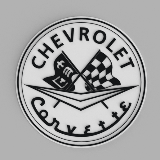 🚙 Chevrolet Corvette logo Coasters・ STL File for ・Cults