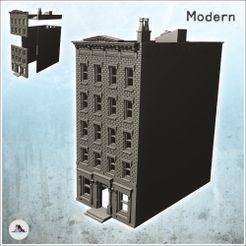 1-PREM.jpg STL file Modern brick building with pediment and chimney (7) - Downtown Modern WW2 WW1 World War Diaroma Wargaming RPG・3D print design to download