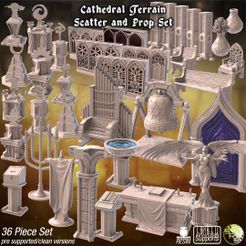 Cathedral-set-page1.jpg 3D file Cathedral Themed Scatter Terrain・3D printable model to download