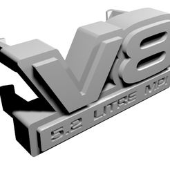 Insignia001.jpg STL file V8 SIGN GRILL - JEEP GRAND CHEROKEE ZJ・3D print design to download