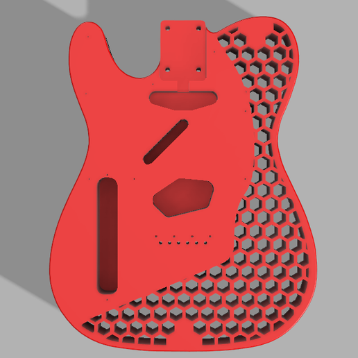 red.png Custom Fender Telecaster Hexagon Design Pattern Left Handed