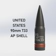 US_90mmT33_Shell_0.jpg WW2 United States 90mm T33 AP Shell