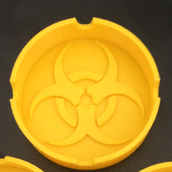 hazard.png Datei STL Biohazard Ashtray・Modell für 3D-Druck zum herunterladen