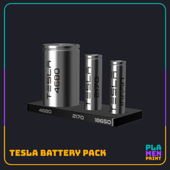 Tesla-Battery-Pack-PS.png Tesla Battery Pack, Cell 4680, 2170, 18650, SET