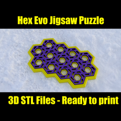 Hex_evo_etsy_vignette.png 3D file Hex Evo jigsaw puzzle・3D printable model to download