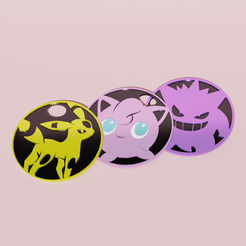 render.png STL file pokemon keychains・Model to download and 3D print