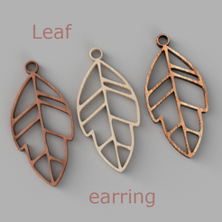 leaf-v8-0987654321213456789009887654321-final.png Download STL file Leaf earring • Object to 3D print, RaimonLab