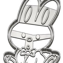 Lapin.jpg Fichier STL 2 Moules à Biscuit - Emporte-pièces - Cookie cutter- Coupe Biscuit - Pâques - Chocolat - Gâteau - Cloches - Lapin - Poussin - Oeuf・Design pour impression 3D à télécharger