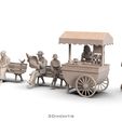6565565.jpg Street Scene People Bench Vendor Cart for 3D Printing Diorama 3D print model