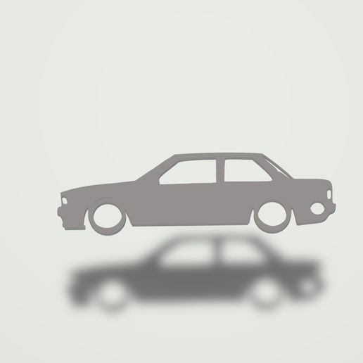 bmw e30 keychain silueta 3D model