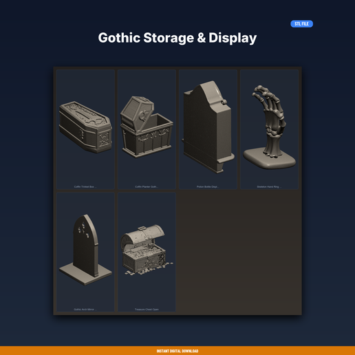 Gothic Storage & Display - 6-Model STL Bundle
