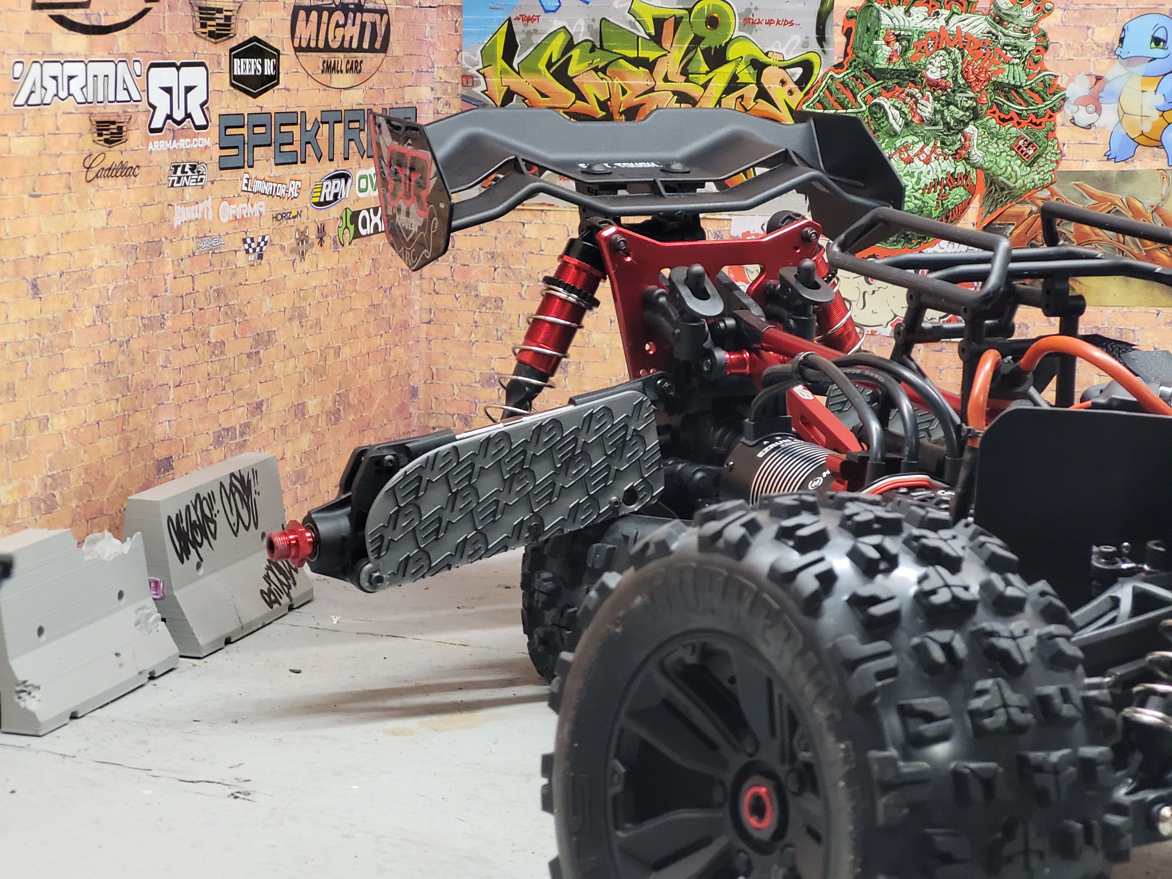 Châssis Aluminium Noir Arrma Kraton EXB 6s CNC 7075 T6 - Pour Monster Truck 1/8 électrique