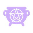 CauldronPentacle.stl Cauldron with Pentacle, Witch's Pot with Symbol, Pentagram
