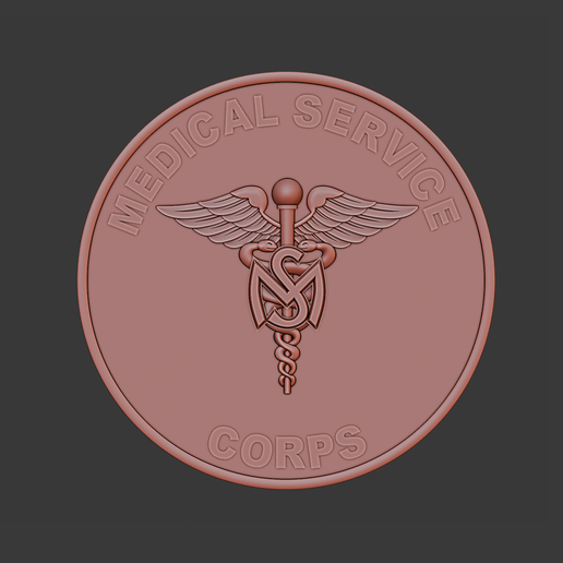 US Army Medical Service Corps 3d relief .stl file 3D model