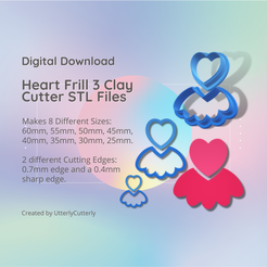 Cover-7.png Fichier 3D Heart Frill 3 Clay Cutter - Valentines STL Digital File Download- 8 sizes and 2 Cutter Versions・Plan à imprimer en 3D à télécharger