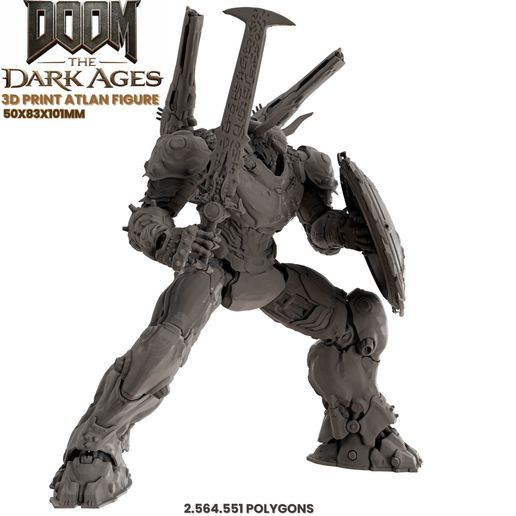 🤖 Doom Dark Ages Atlan Figure・ STL File for 3D printing・Cults