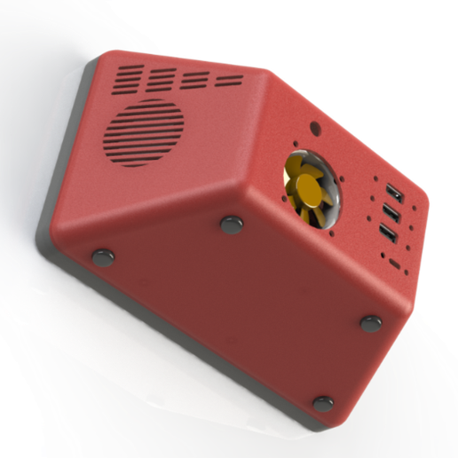 Smarthub_Desktop_Case_3.png Carcasa de sobremesa con pantalla táctil para Raspberry Pi, sencilla y compacta