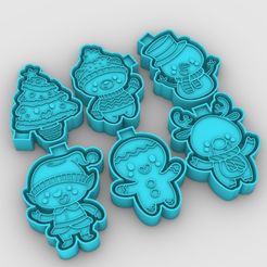 christmas-characters-collection_2.jpg коллекция рождественских персонажей - форма для фрэша - силиконовая коробка для форм