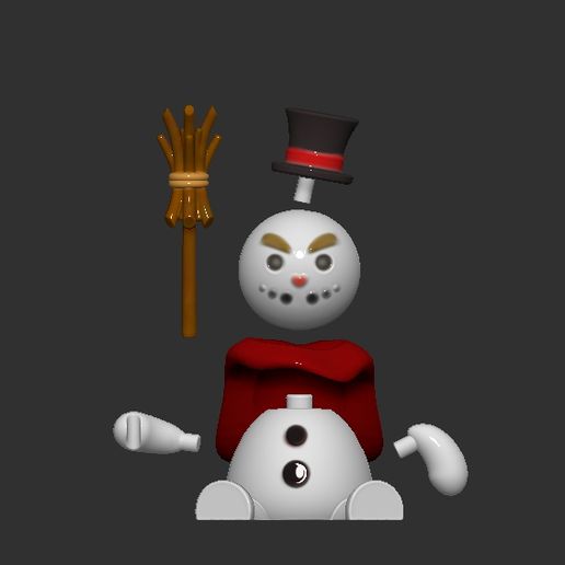 exploded.jpg Download free STL file Christmas Customizable Desktop Snowman • 3D printing model, LittleFriend