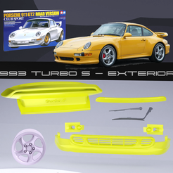 993-turbo-S.png STL file PORSCHE 993 TURBO S - TRANSKIT EXTERIOR FOR TAMIYA 1/24 MODEL KIT・Template to download and 3D print, OliVizzle