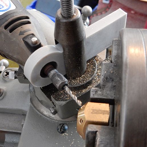 Dremel rotary tool adapter for Lathe Rocker Lantern Tool post Holder 3D model