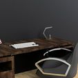 il_fullxfull.5087898709_grrh.jpg Modern Overhang Table Lamp | Minimalist | 3D Printed Lamp | Home and Office Decor | Desk Lamp | Table Decor |