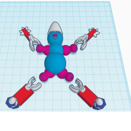 clown robot toy (to be assembled) - 3D model önizlemesi