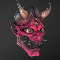 25B345FE-8B3F-4857-BFB8-6E4168F79CBB.jpeg 3D file Oni Mask - Hanya - 3 Eyes・Template to download and 3D print