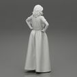 Girl-0009.jpg Fashion Pretty Woman Long Dress Posing Hands Hips 3D Print Model