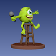 3.png mike wazowski on the chair scene from monsters inc.  diorama