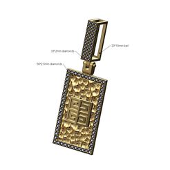 Givenchy-Hammered-Iced-bail-Diamond-pendant-00.jpg Colgante de diamantes Givenchy martillado con fianza helada Modelo de impresión 3D