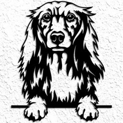 Screenshot_20230211_202512_Mercari.jpg STL file Long Haired Dachschund Dog WallArt Weenie Dog Wall decor・3D print object to download