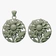 WHITE_RENDER.jpg STL file SUNFLOWER pendant for casting・3D printer model to download
