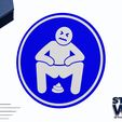 GRO000007WA1A-SHITTING-MAN.jpg Man Shitting - Traffic Sign Allowed - Wall Art