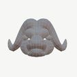 Buffalo_Wireframe.jpg Squid game Buffalo mask VIP 3D model Low-poly 3D model
