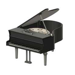 Piano-1.png STL file Piano case for Echo Dot 3 and Google Home Mini・Design to download and 3D print