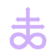 LeviathanCross.stl Leviathan Cross, Cross of Satan, Alchemy Symbol of Sulfur