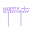 Minecraft Happy Birthday.stl Minecraft Happy Birthday Cake Topper