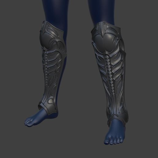 Biomechanical Greaves – Alien Leg Armor, Sci-Fi Shin Guards, Futuristic Cosplay Greaves, Wearable Armor 3D Print File