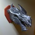 DSC_4511.JPG Free STL file Skyrim Elder Dragon wall Trophy・3D print model to download