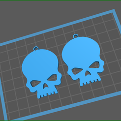 screenShot_scull.png Fichier STL boucles d'oreilles tête de mort・Design pour imprimante 3D à télécharger