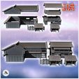 2.jpg Set of two large Asian tiled roofed buildings with two market stalls (4) - Asian Asia Oriental Angkor Ninja Traditionnal RPG Mini