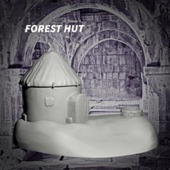 MiniatureFORESTHUT.jpg STL-Datei MEDIEVAL | HUTTE DE FORET (28mm|1:56) kostenlos・3D-druckbare Vorlage zum herunterladen