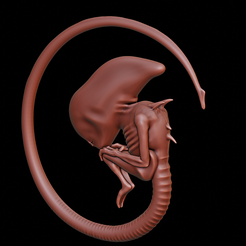 rend-8.png STL-Datei Xenomorph-Embryo herunterladen • Objekt zum 3D-Drucken, XiQils