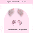 1.png Petals Earrings Cutter for Polymer Clay | Digital STL File | Clay Tools | 5 Sizes Clay Cutters
