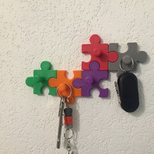 puzzle key hook 3D model