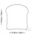 bread_slice~7.25in-cm-inch-top.png Bread Slice Cookie Cutter 7.25in / 18.4cm