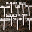 ESTACAS.jpg VEGETABLE GARDEN SORTER. LABELS GARDEN. PLANT NAMES. TAGS VEGETABLES. TAG ALMACIGOS.N