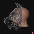 20.jpg Wolf Mask - Japanese Samurai Mask - Oni Tiger Mask - Halloween 3D print model