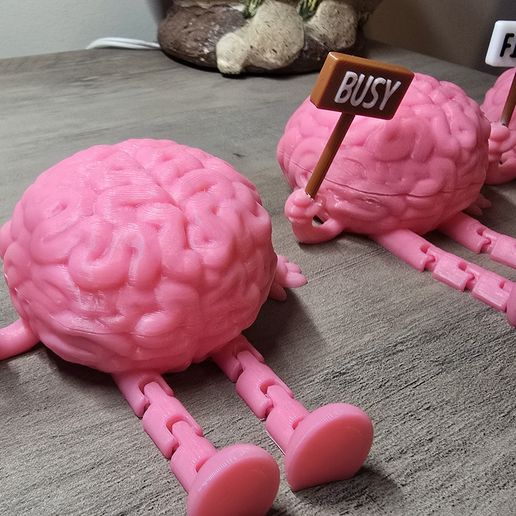 🧠💡Cute Articulated Brain Box with Interchangeable Signs・Free STL File ...